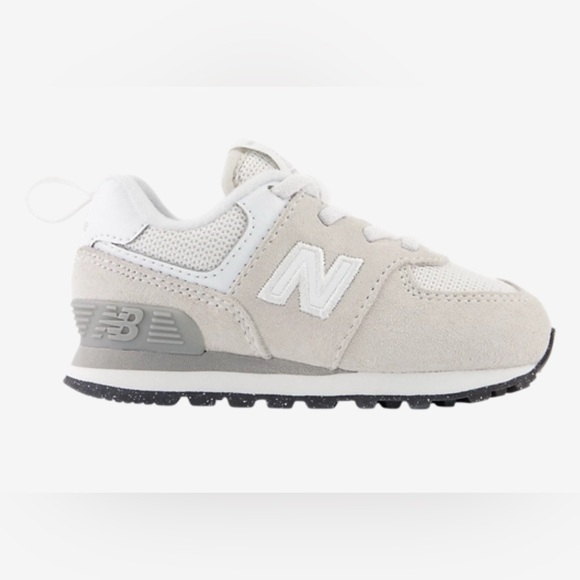 New Balance Kids' Cream and Gray Sneakers New Balance 574 - Picture 1 of 5